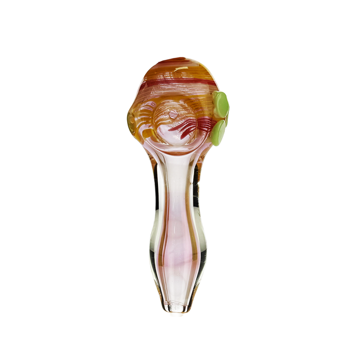 Gold Fume Spiral Glass Hand Pipe - 4.5 Inch