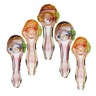 Gold Fume Spiral Glass Hand Pipe - 4.5 Inch