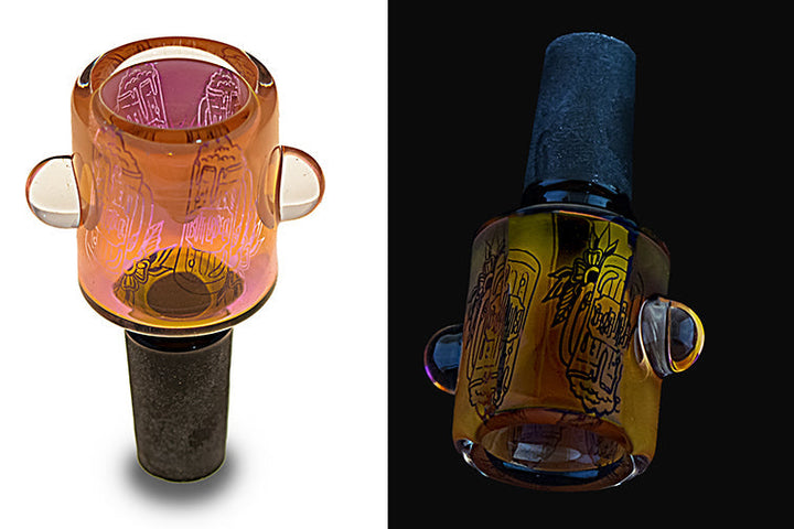 14mm Fumed Glass Bowl with Black Base