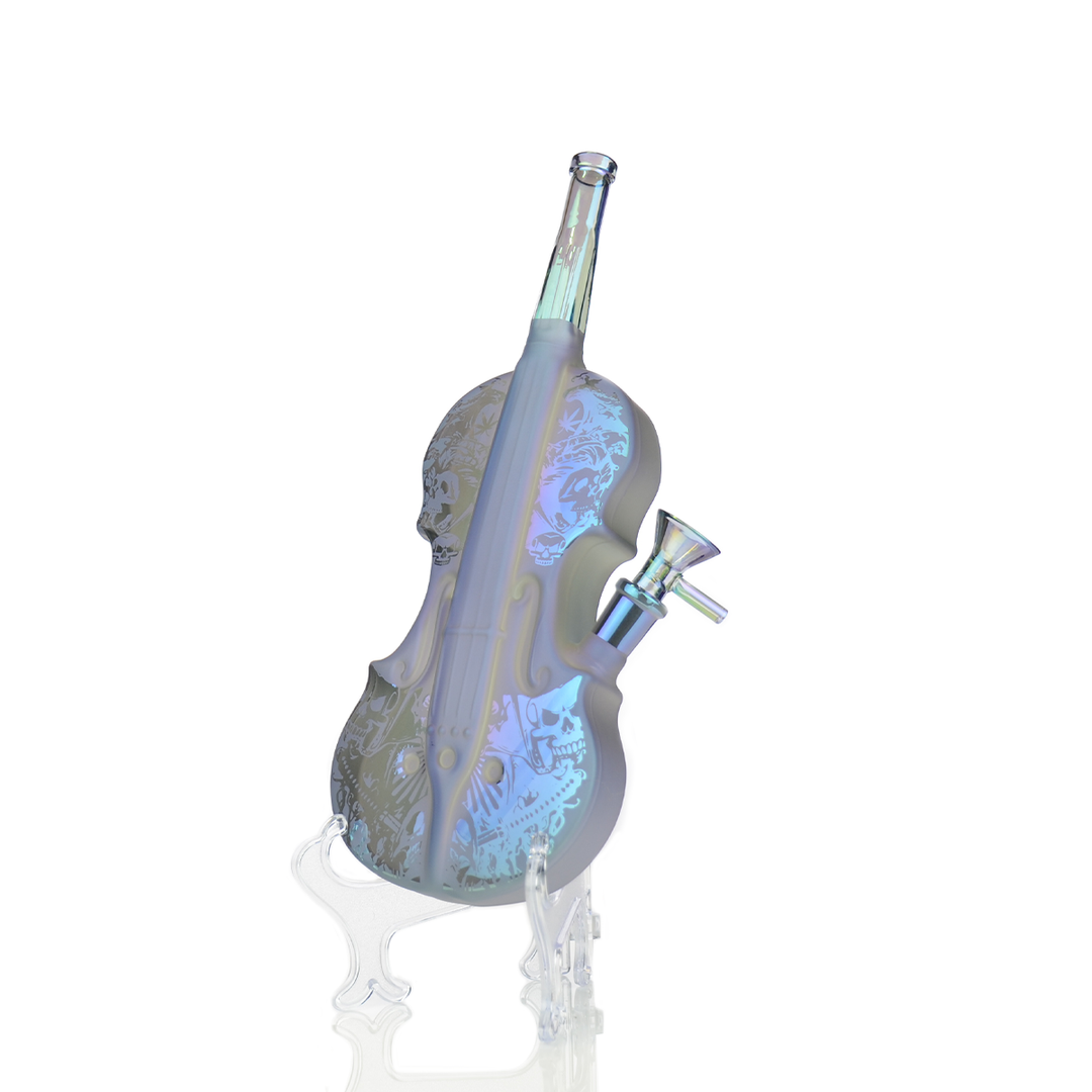 11-Inch Electroplated Violin Glass Water Pipe