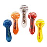 3.5in Frit Glass Spoon Pipe with Twisting Art