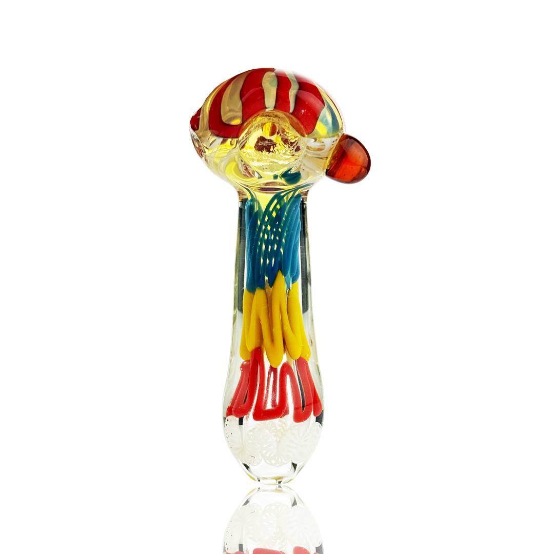 Vibrant Rasta Swirl Glass Hand Pipe 4-Inch