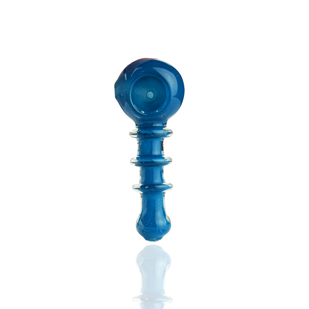 3 Inch Frit Glass Spoon Hand Pipe with Rings