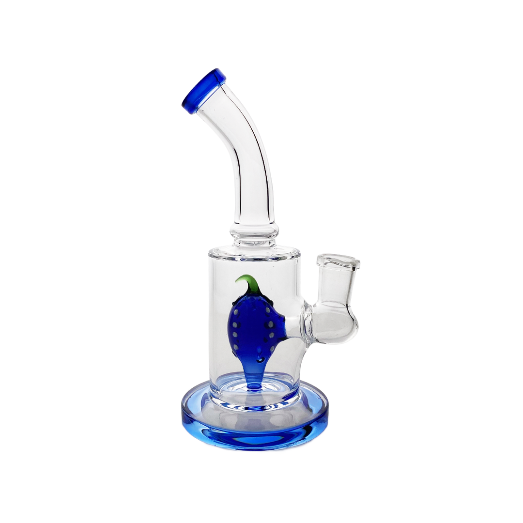 6-Inch Water Pipe with Strawberry Shower Perc and 14mm Male Bowl