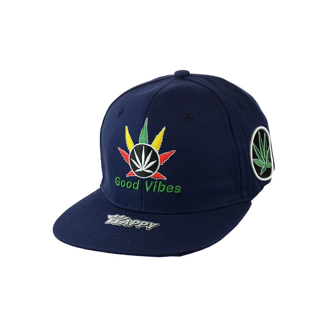 Embroidered Good Vibes Cotton Snapback Hat