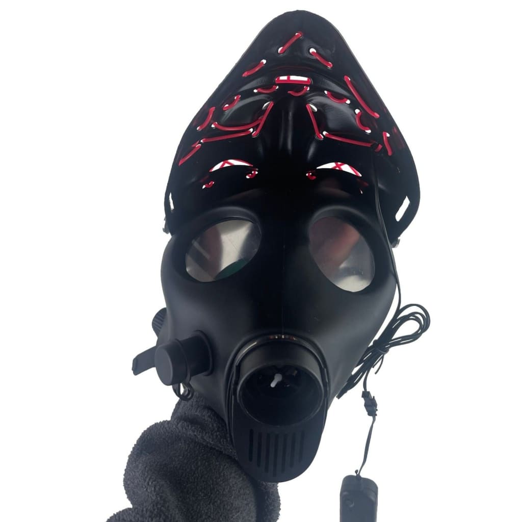 Light Up Black Plated Gas Mask Bong