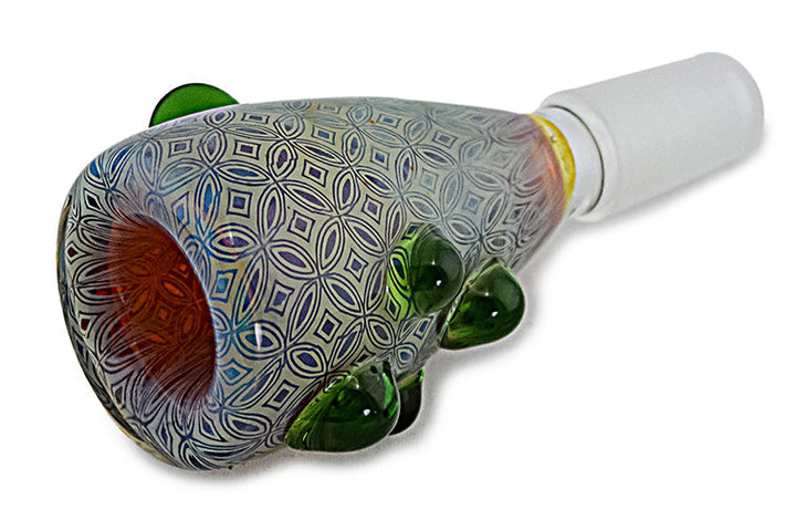 14mm Patterned Glass Bowl with Deep Chamber
