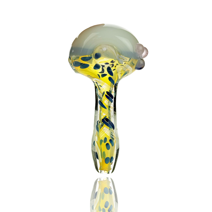 4.5" Silver Fume Swirl Glass Hand Pipe