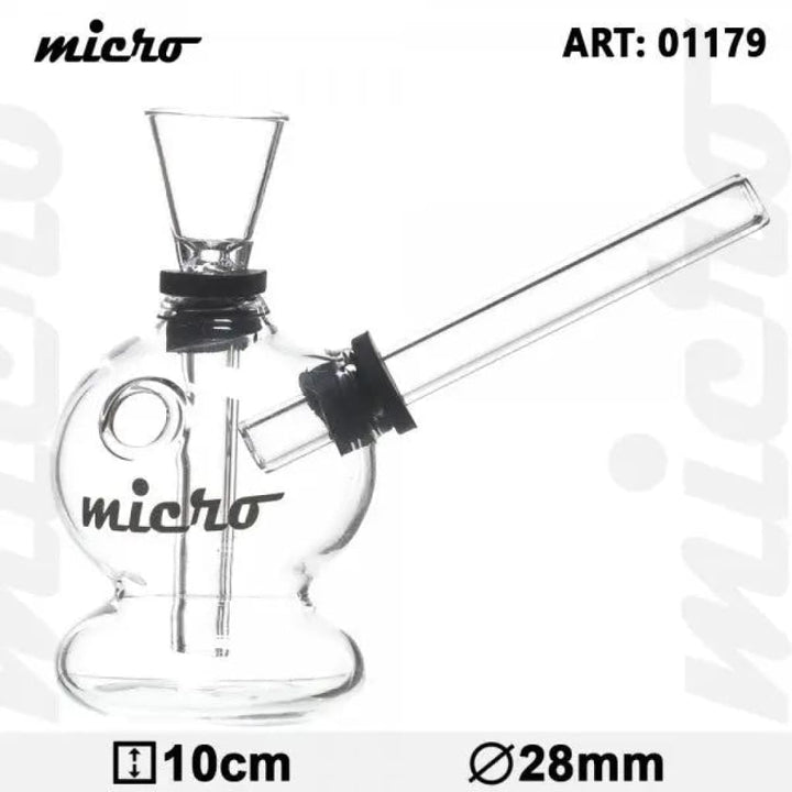 Micro | 4’ Hand Held Glass Water Pipe