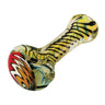 Hand Blown Multicolor Glass Spoon Pipe With Twisted Design