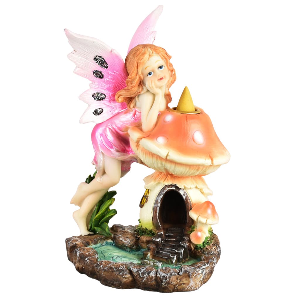 Mushroom House & Fairy Backflow Incense Burner - 7’
