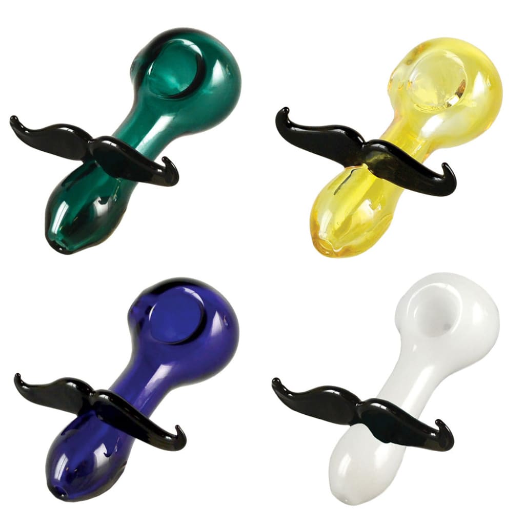 Mustache Spoon Pipe - Borosilicate Glass Hand Pipe