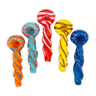 4-Inch Twisted Glass Hand Pipe with Rasta Design