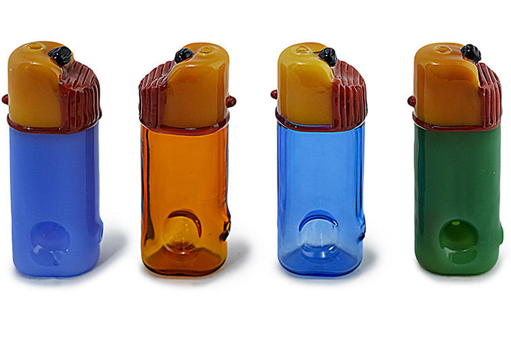 Compact Lighter Style Glass Pipe