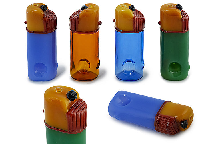 Compact Lighter Style Glass Pipe