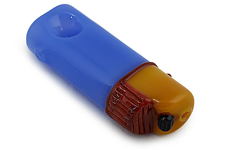 Compact Lighter Style Glass Pipe
