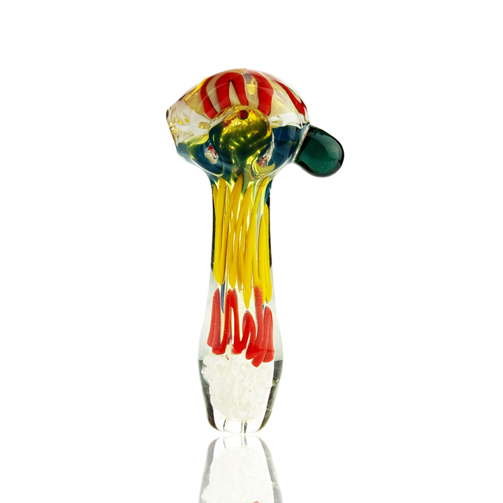 Vibrant Rasta Swirl Glass Hand Pipe 4-Inch