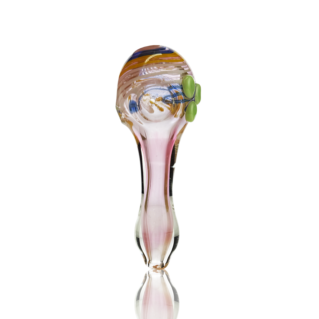 Gold Fume Spiral Glass Hand Pipe - 4.5 Inch