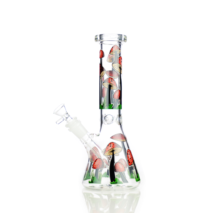 10-inch Glow Mushroom Beaker with 14mm Bowl