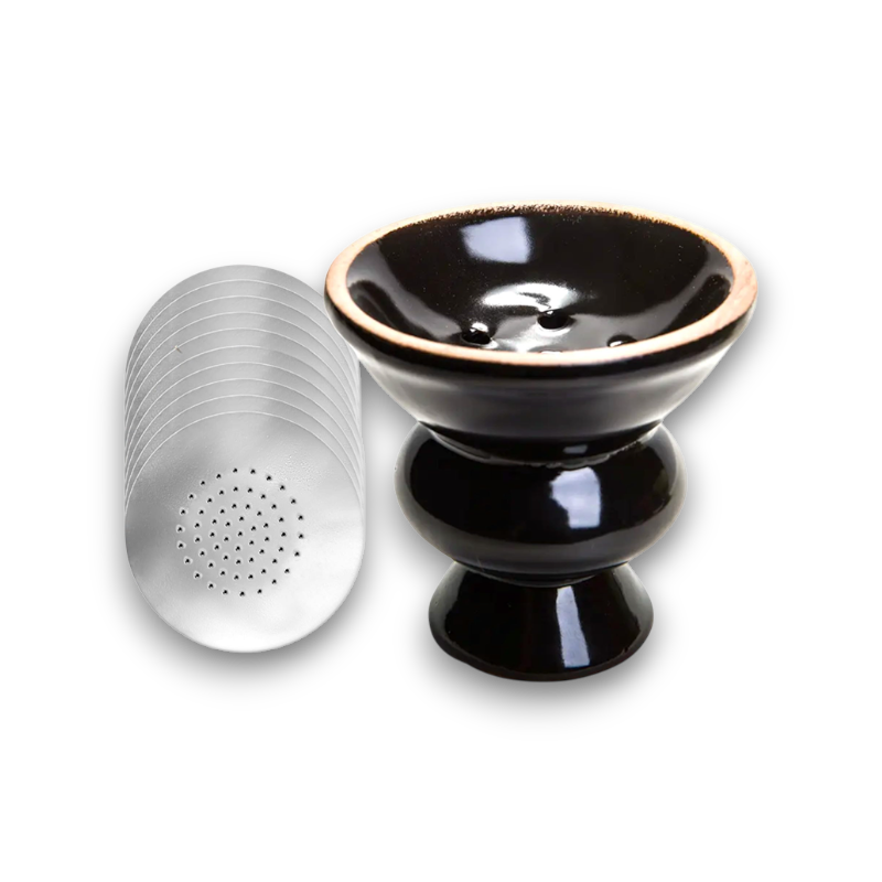 Zebra Patterned Clay Hookah Bowl