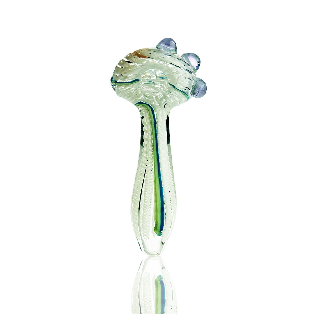 4.5 Inch Glass Hand Pipe with White Art