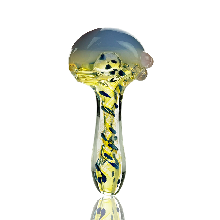 4.5" Silver Fume Swirl Glass Hand Pipe
