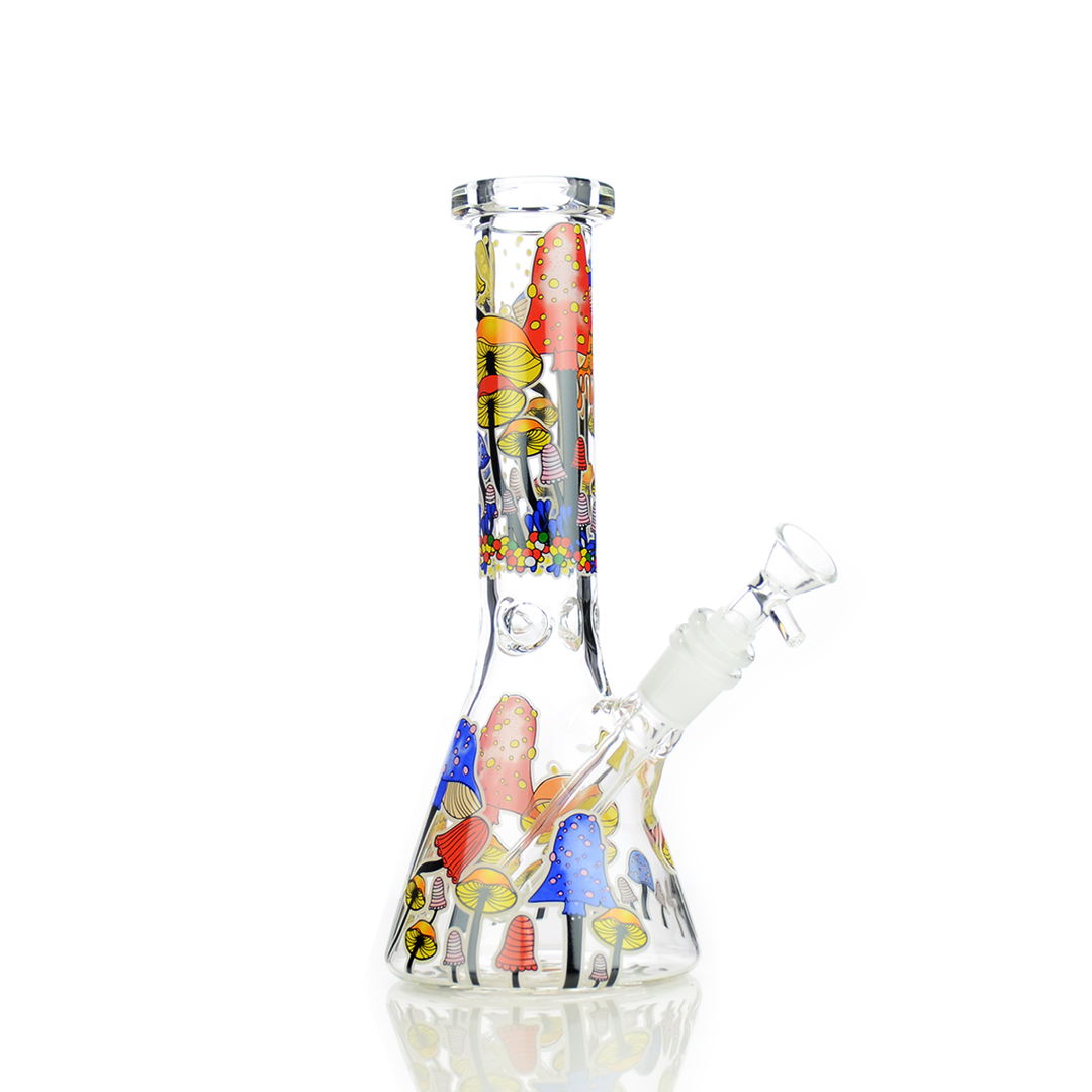 10-inch Glow Mushroom Beaker with 14mm Bowl