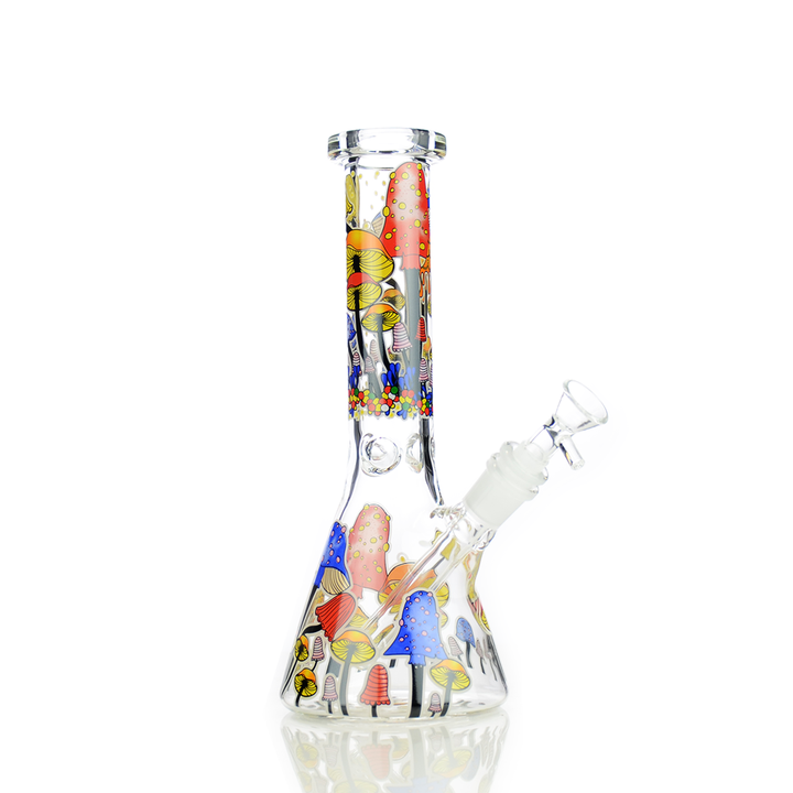 10-inch Glow Mushroom Beaker with 14mm Bowl