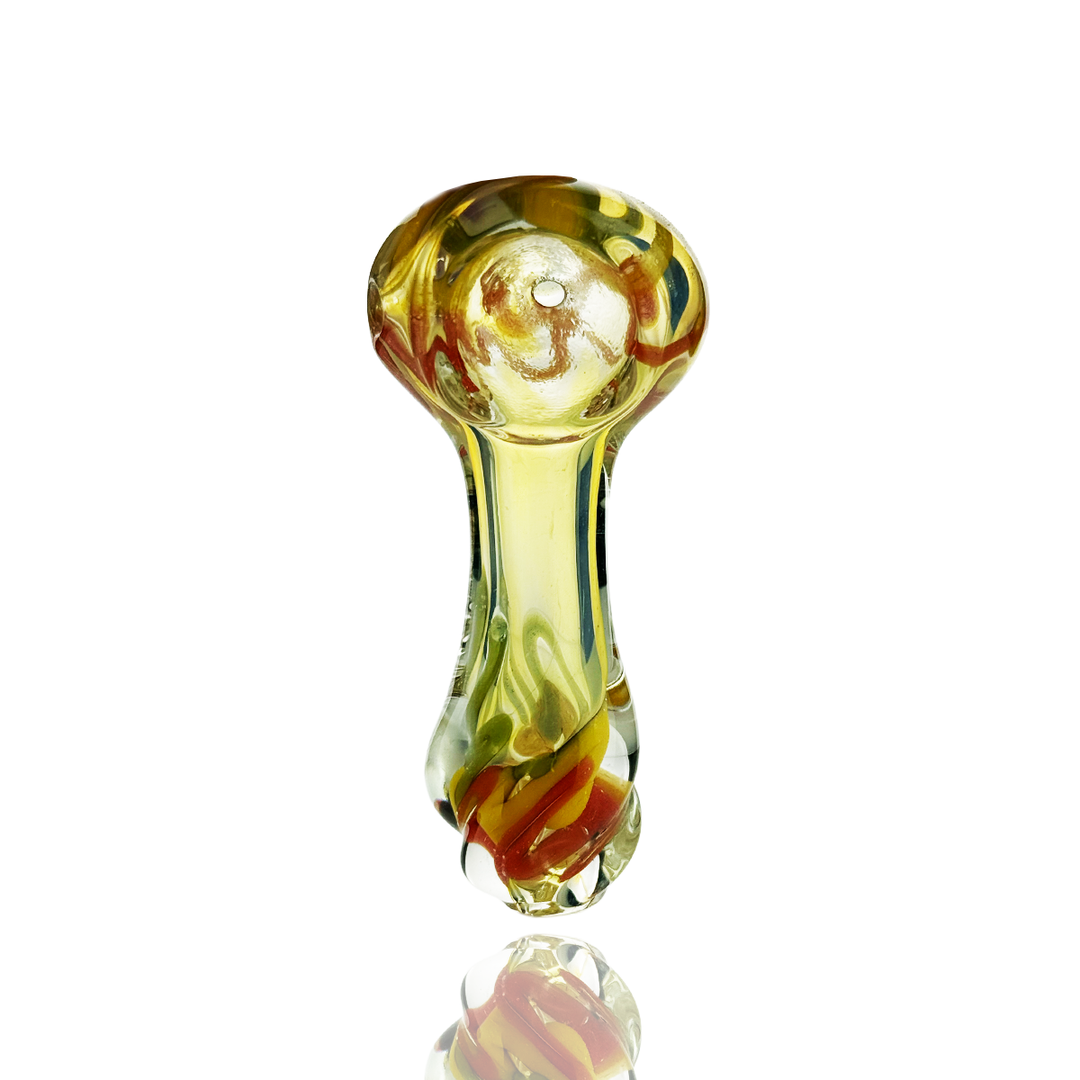 Compact 2.5-Inch Silver Fume Twisted Hand Pipe