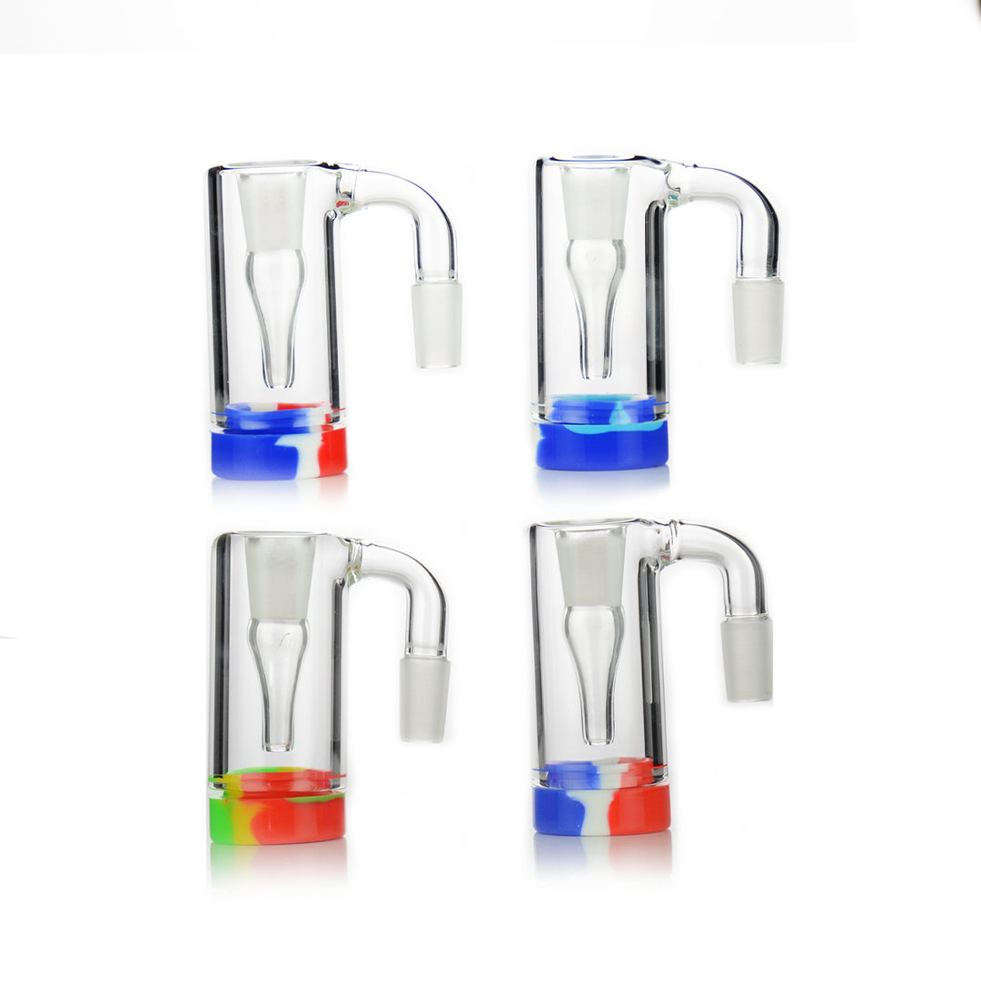 90 Degree 14mm Ash Catcher Reclaimer with Silicone Jar