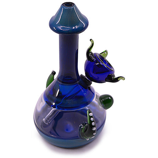 Mushroom Art Glass Bubbler - 8 Inch