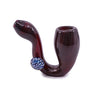 4-inch Sherlock Glass Hand Pipe with Marble Accent