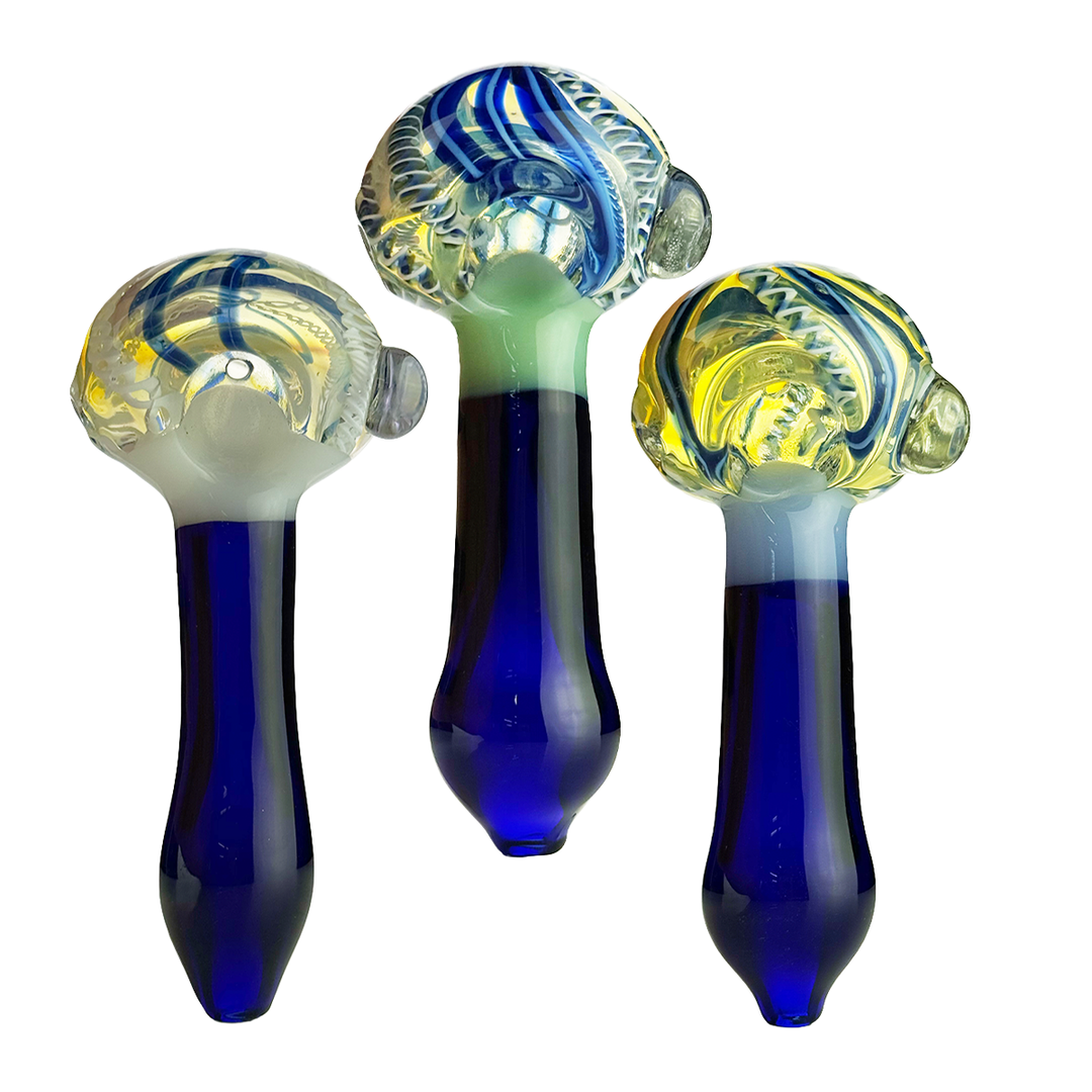 4.5" Glass Spoon Pipe with Twisting Head Design