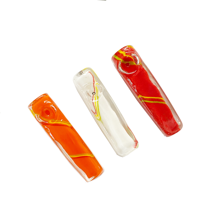 Colorful Square Frit Glass Hand Pipe - 4.5 Inch