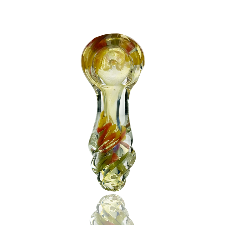 Compact 2.5-Inch Silver Fume Twisted Hand Pipe