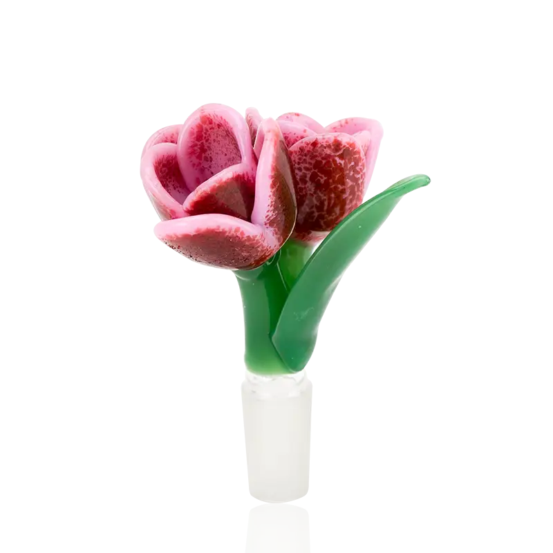 Empire Glassworks Pink Tulip Double Hitter Bowl