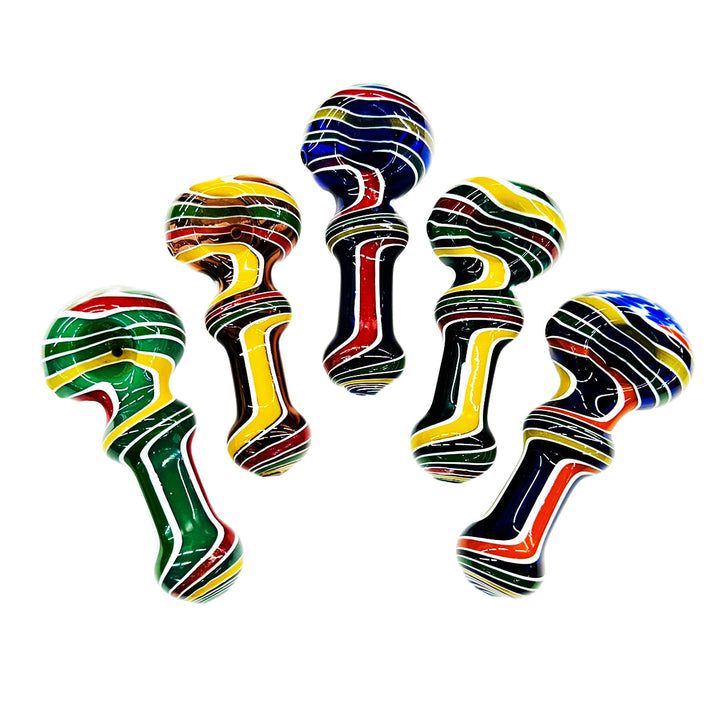4.5" Wig Wag Honeycomb Glass Spoon Pipe