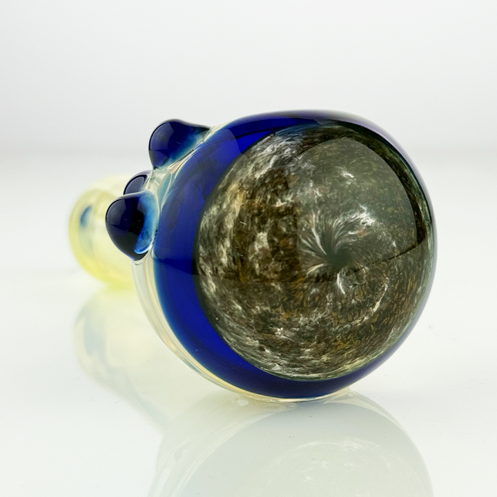 4.5 Inch Silver Fume Glass Hand Pipe with Frit Art