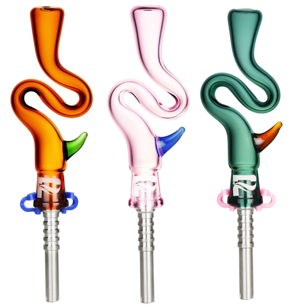 Pulsar Bendy Dab Straw W/ Horn - 5.75’/ 10mm F/colors Vary