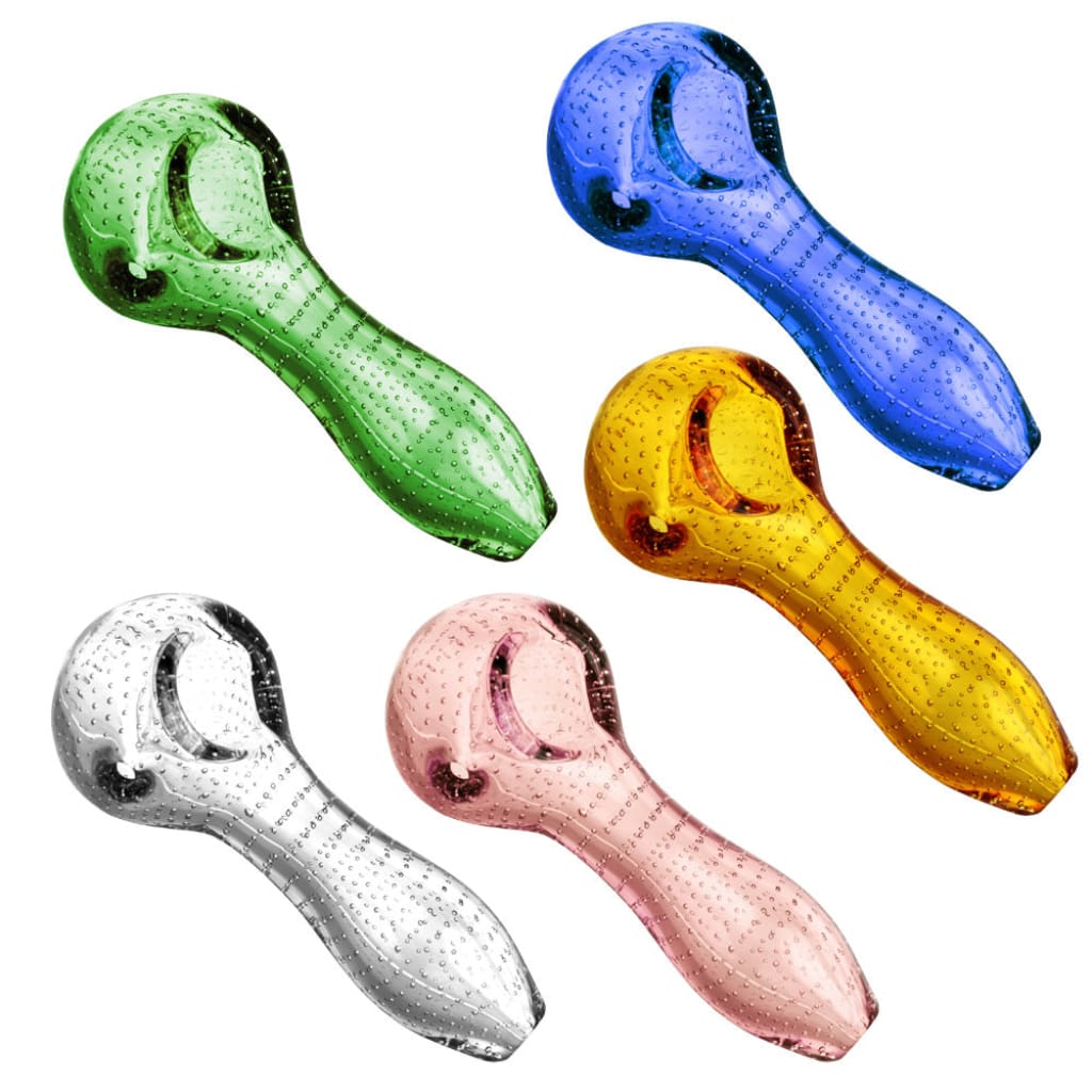 Pulsar Bubble Matrix Spoon Pipe - 4’ / Colors Vary