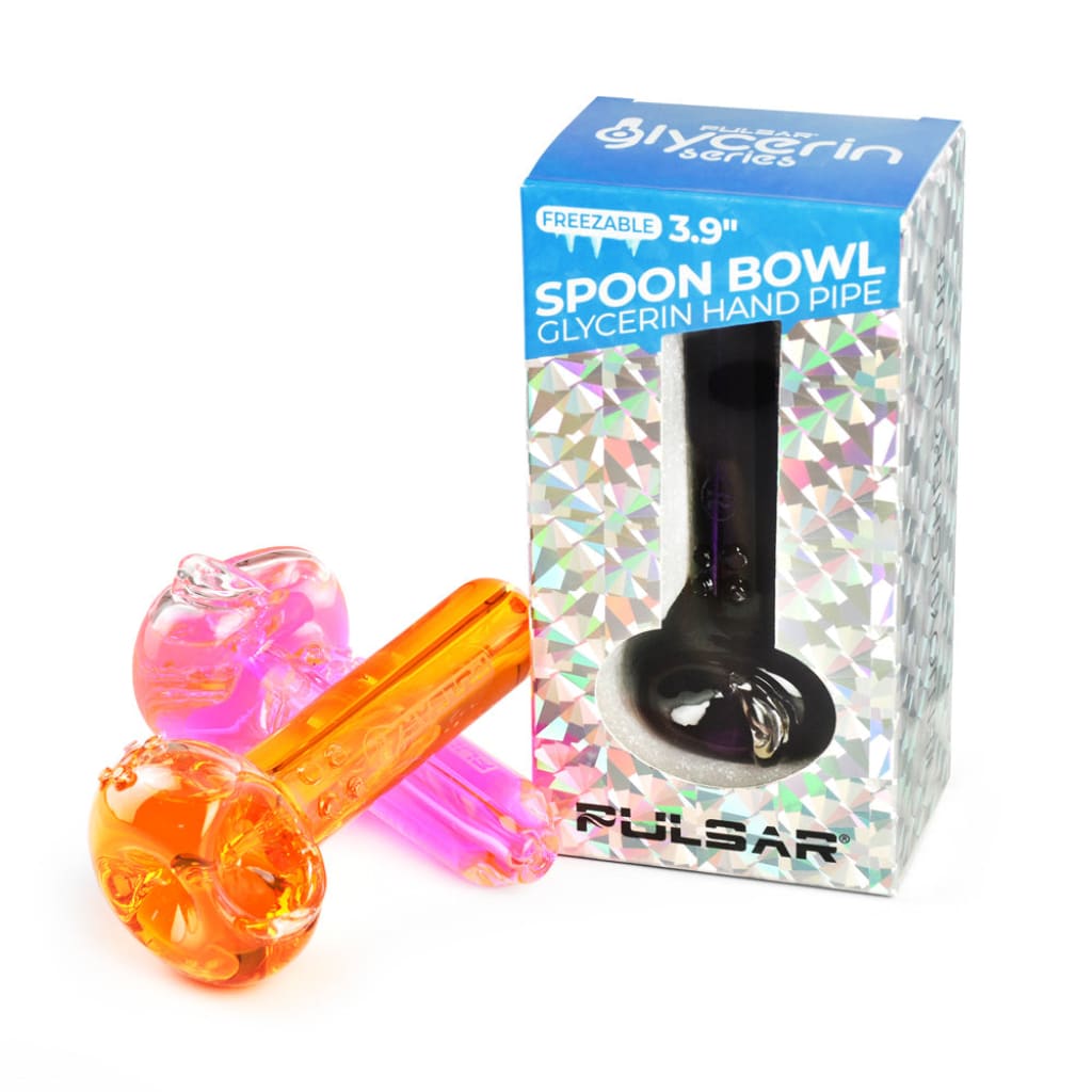 Pulsar Glycerin Series Freezable Spoon Bowl Hand Pipe - 4’/colors Vary