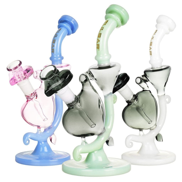 Pulsar Heart Recycler Water Pipe - 8.5’ / 14mm f / Blue Pink