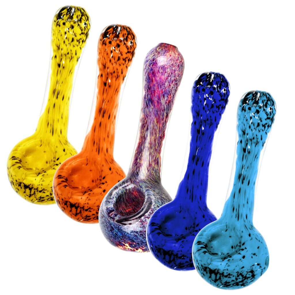 Pulsar Melting Color Fritted Spoon Pipe - 4.5’ / Colors Vary