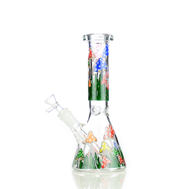 10-inch Glow Mushroom Beaker with 14mm Bowl