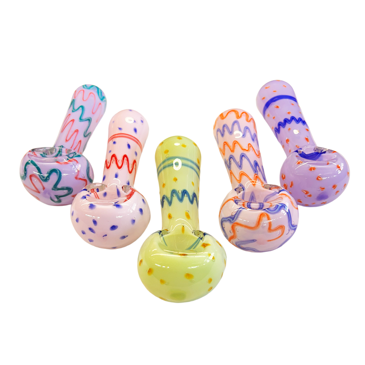 4.5 Inch Zigzag Art Glass Hand Pipe
