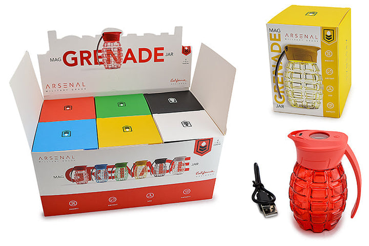 LED Magnifying Grenade Stash Jar