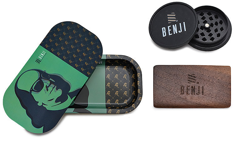 Holographic Slim Rolling Tray Kit with Grinder