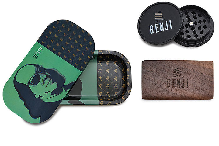 Holographic Slim Rolling Tray Kit with Grinder
