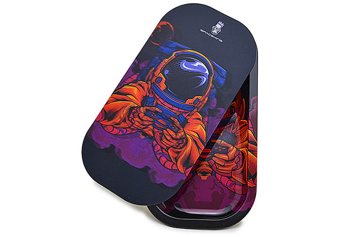 Space King Holographic Rolling Tray Kit with Grinder