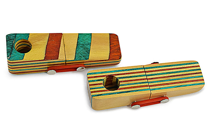 Compact Foldable Laminated Wood Dry Herb Pipe